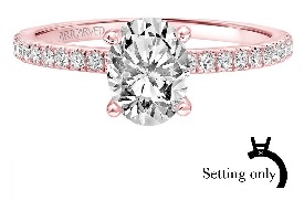 Sybil. ArtCarved Diamond Oval Setting in 14k Rose Gold