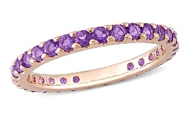 Amethyst Eternity Band in 10k Rose Gold