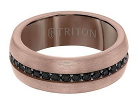 8mm Black Sapphire Triton Espresso Tungsten Wedding Band