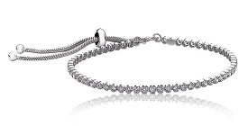 Round Crystal Bolo Fashion Bracelet in Sterling Silver