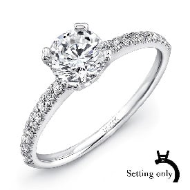 Uneek Unity Round.20ctw. Diamond Solitaire Semi-Mount in 14K White Gold
